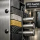 Primer plano extremo de una puerta acorazada, mostrando los materiales utilizados en las puertas acorazadas más resistentes.